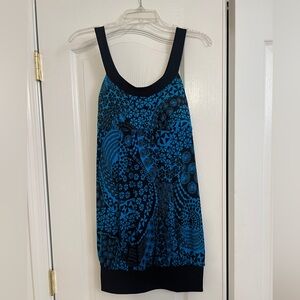 Ruby Rox Blue and Black Patterned Midi Dress